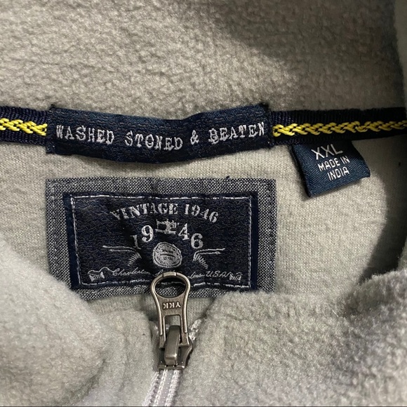 Washed Stoned & Beaten Fleece 1/2 Zip Pullover - Picture 4 of 5
